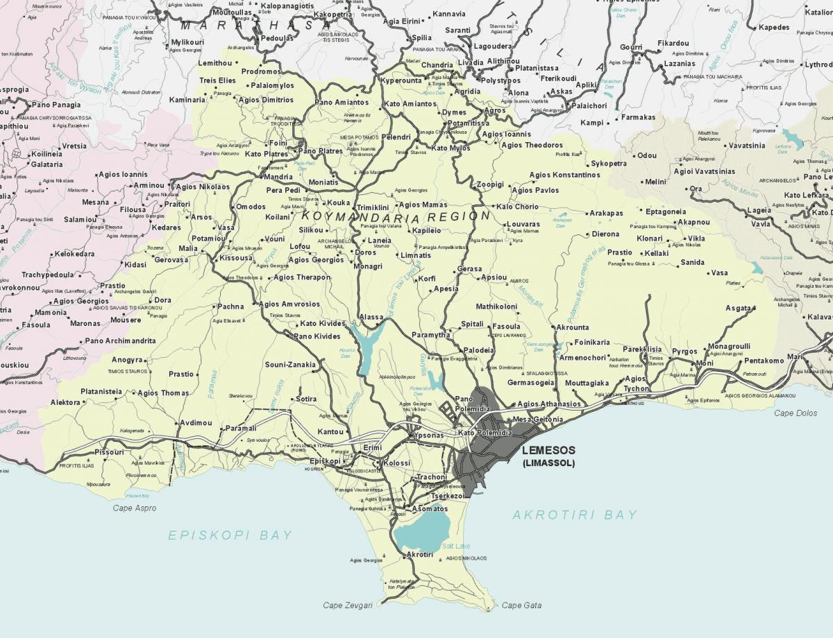 מפה של לימסול קפריסין