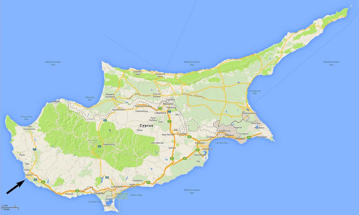 מפת קפריסין פאפוס