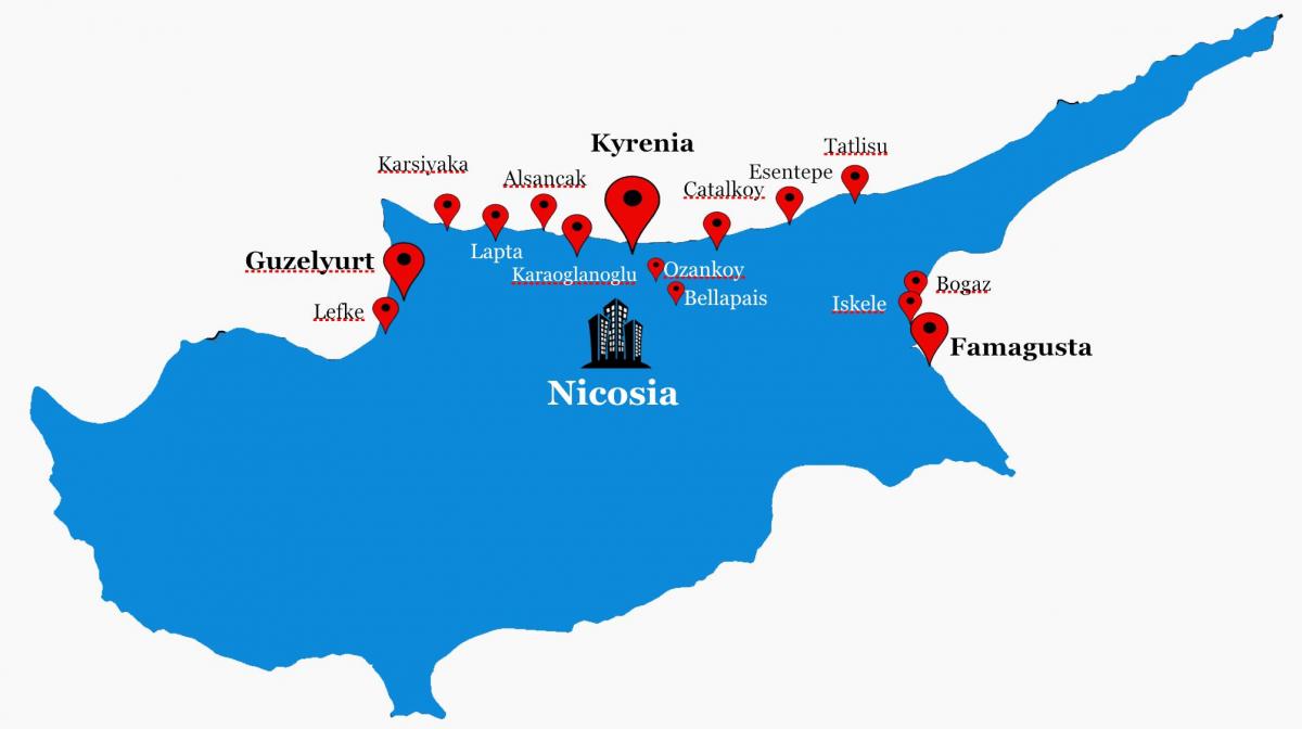 צפון קפריסין מפת הדרכים