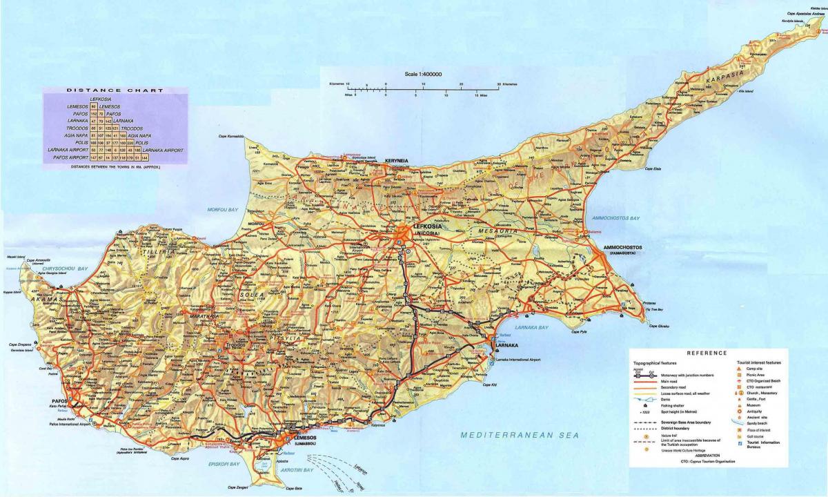חופי קפריסין מפה