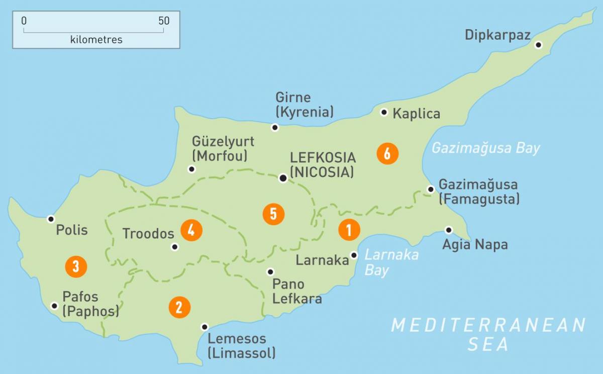 מפה של קפריסין המדינה
